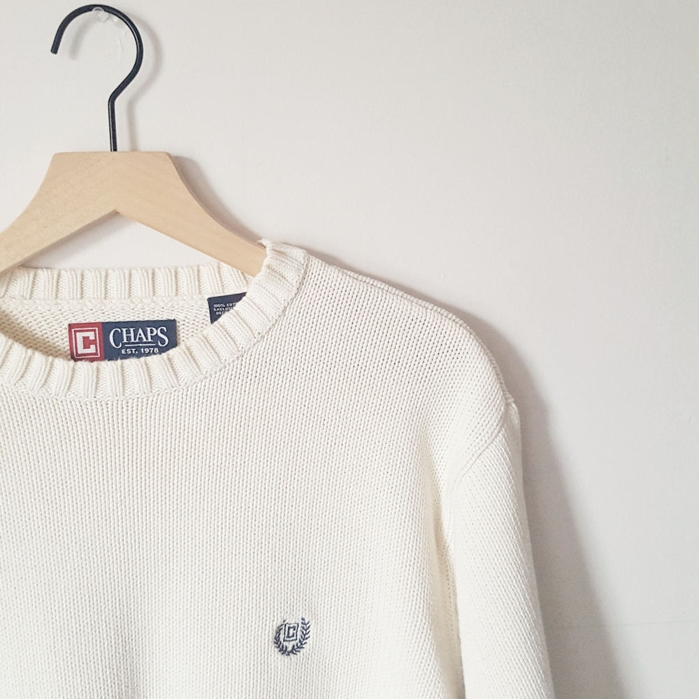 Chaps Sweater in Cream